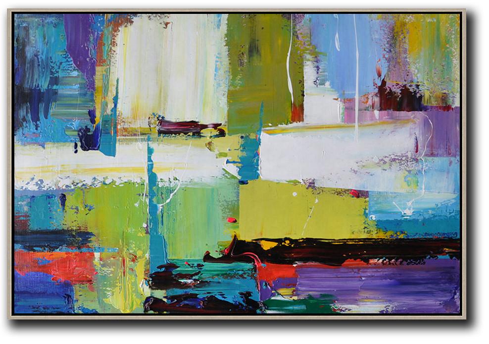 Horizontal Palette Knife Contemporary Art #L2C - Click Image to Close